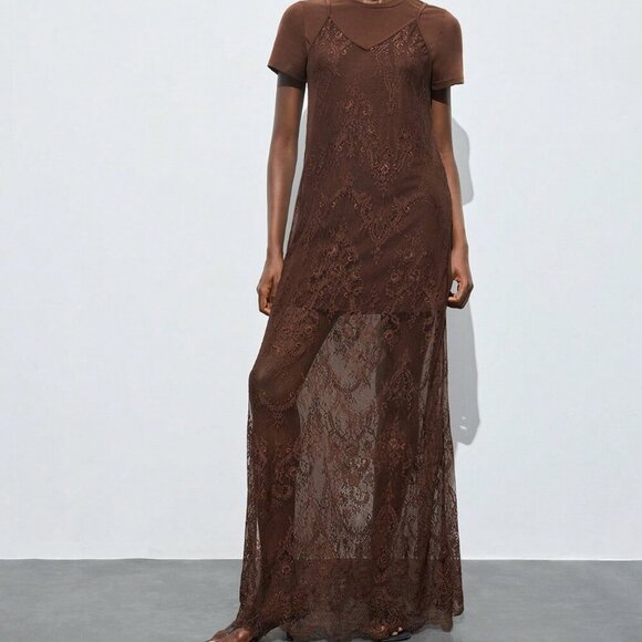 Multicolor Elegant Women's Sexy Lace Detachable Camisole Dress - Picture 5 of 7